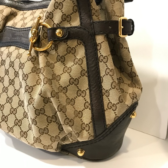 Gucci GG monogrammed canvas and leather handbag - Picture 6 of 16